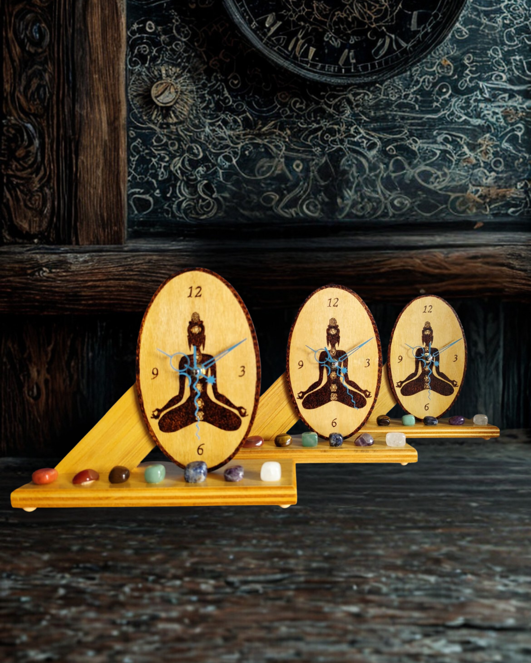 Reloj de Madera de los 7 Chakras | Equilibrio y Energía Interior